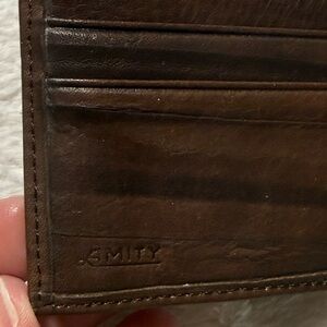 Vintage NIB Amity Classics Brown Leather Mens Bifold Wallet